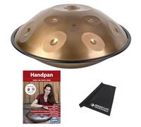 Sela SEHP201 Harmony Handpan D-Kurd en acier inoxydable avec livre scolaire et chiffon