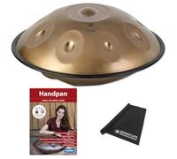 Sela SEHP203 Harmony Handpan D-Kurd en acier inoxydable avec livre scolaire et chiffon