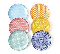 Selamica Lot de 6 assiettes à dessert en céramique, petites assiettes à salade de 15,2 cm, assiettes à apéritif pour cuisine, mini assiettes à dîner pour gâteaux, apéritifs et plats auxiliaires,