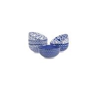 Selamica Lot de 6 bols à dessert en céramique de 355 ml, bols à crème glacée, petits bols de 12 cm pour collation, plats d'accompagnement, riz, passent au micro-ondes et au lave-vaisselle, bleu