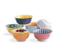 Selamica Lot de 6 bols en porcelaine de 567 g - Lot de 6 bols en céramique de 15,2 cm pour céréales, soupe, salade et pâtes, bols colorés, lot cadeau