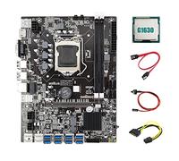 Selcouthlie Carte mère B75 ETH Mining de 8XPCIE Un USB+CPU G1630+SATA Câble de 15 broches Un 6 broches + Câble SAT Câble Interrupteur Carte mère LGA1155