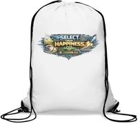 Select Happiness For Life Success Sac de gym décontracté avec cordon de serrage Blanc