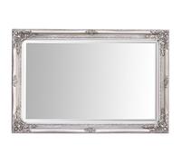 Select Mirrors Grand Miroir Mural Rhône - Style Baroque de Style Rococo - Bois véritable, Finis à la Main - 60 cm x 90 cm - Argent Antique