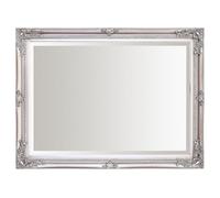 Select Mirrors Rennes Miroir mural vintage shabby chic baroque antique français cadre en bois massif (argent antique, 60 cm x 80 cm)