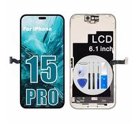 Select US Écran LCD de rechange pour iPhone 15 Pro de 6,1", avec écran tactile 3D FHD et numériseur avec kit d'outils de réparation, protecteur d'écran et cadre étanche pour A2848, A3101, A3102, A3104
