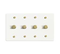 SELECT Variateur d'intensité rotatif à 4 interrupteurs en laiton massif, compatible 3 voies et 1 voie