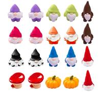 Select Zone Lot de 20 figurines de lutin en résine - Petit lutin de Noël miniature - Décoration de jardin féérique - Mini décoration de jardin pour Noël (A)
