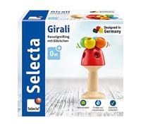 Selecta – Hochet en bois Girali – Bois naturel/rouge – Modèle 61027