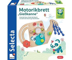 Selecta 61075 Tulips Garden, arrosoir de Planche motricité, 25 cm, Jouet motricien en Bois