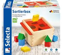 Selecta 62005 Cube de découverte avec formes géométriques à insérer, en bois, 14 cm