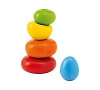 Selecta 62009 Jeu d’empilage de cailloux colorés, en bois, 6 Cm