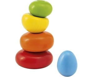 Selecta 62009 Jeu d’empilage de cailloux colorés, en bois, 6 Cm