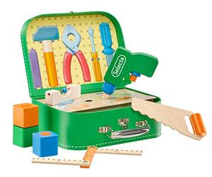 Selecta 62074 Coffret de bricolage, avec outils d’imitation 25 x 18 cm