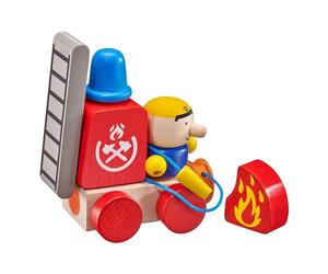 Selecta 62077 Klettini Pompiers, mini jeu de construction en bois, en 7 parties
