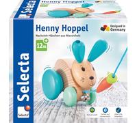 Selecta – Jouet à tirer Henny Hoppel – Lapin en bois – 13 cm
