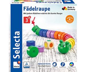 Selecta 63005 Chenille à enfiler, jeu de dés et d’enfilage