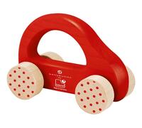 Selecta 64007 Petite voiture, jouet à pousser en bois, rouge, 10 cm
