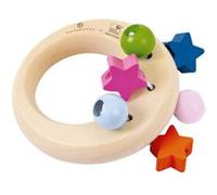 Selecta Spielzeug anneau de préhension et hochet junior 8 cm bois naturel Multicolore G