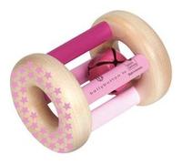 Selecta Hochet Rose G pour filles 7 cm bois naturel/rose