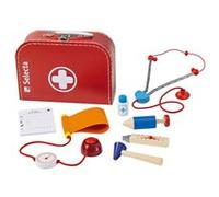 Selecta Spielzeug set de jeu Mallette du médecin junior 25 x 18 cm rouge 8 pièces Bleu G