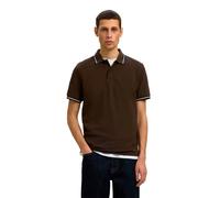 Selected Atlas Sport Slim Fit Short Sleeve Polo Marron M Homme