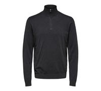 Selected Berg Half Zip Cardigan Antraciet Gris