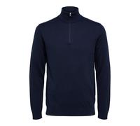 Selected Berg Half Zip Cardigan Navy Bleu