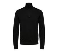 Selected Berg Half Zip Cardigan Zwart Noir