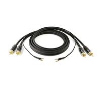 Selected Cable SC81-K3-BLK-0500 Câble phono NF 5 m Câble RCA OFC double blindage 2 x 0,35 mm² Câble de masse extra long Câble audio été Câble audio RCA plaqué or