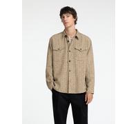 SELECTED Chemise beige / noir, Taille M