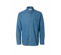 Selected Regcarlo Denim Long Sleeve Shirt Bleu S Homme