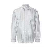 SELECTED Chemise 'SLHCLAY' gris / blanc, Taille L