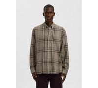 SELECTED Chemise 'SLHRegnoah' brun foncé / marron chiné, Taille S