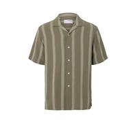 SELECTED Chemise 'SLHSal' olive / blanc cassé, Taille L