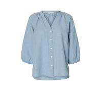 Selected Cleo-alberta Linen Blend 3/4 Sleeve Shirt Bleu 34 Femme
