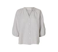 SELECTED Chemisier 'SLFCLEO-ALBERTA' taupe / blanc, Taille XS