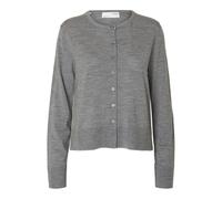 SELECTED FEMME Ls Knit Slfthea Cardigan Noos en Tricot mérinos, Mélange de Gris Moyen