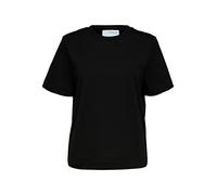 SELECTED FEMME Slfessential SS Boxy Tee Noos T-Shirt, Noir