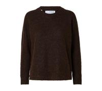 SELECTED FEMME Slflulu Ls Knit O-Neck B Noos Pull en Tricot, Chocolat