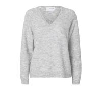 SELECTED FEMME Slflulu New Ls Knit V-Neck B Noos Pull en Tricot, Gris Clair chiné, XL