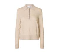 SELECTED FEMME Slfthea Ls Knit Merino Collar Neck Noos, Crème, XS