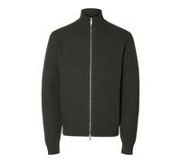 SELECTED FEMME Slhdane Ls Knit Structure Full Zip Noos, Vert foncé, XL