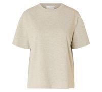 Selected Femme T-Shirt Boxy pour Femme, Gris Clair chiné, XS