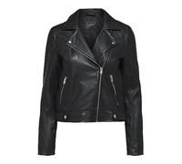 Selected Veste en cuir Katie Noir Femme Taille 36