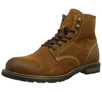 Selected Homme Bottines en Daim Chaud Sel Stone I Bottes à Tige Courte, Marron Cognac, 45 EU