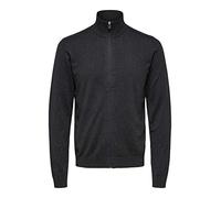 Selected Pull zippé Berg en maille Gris Taille 2XL Homme