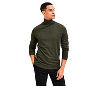 SELECTED HOMME Laine mérinos Coolmax de Slhtown Roll B Noos Sweater, Nuit de forêt/détail : mélangé