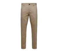 Selected Homme - Pantalon Slim-Fit Tailleur avec Plis Repassés - Homme - Pantalons - Beige - Taille: 2XL
