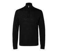 Selected Homme Pull à Demi-Fermeture éclair 100% Laine mérinos Black XXL Black XXL
